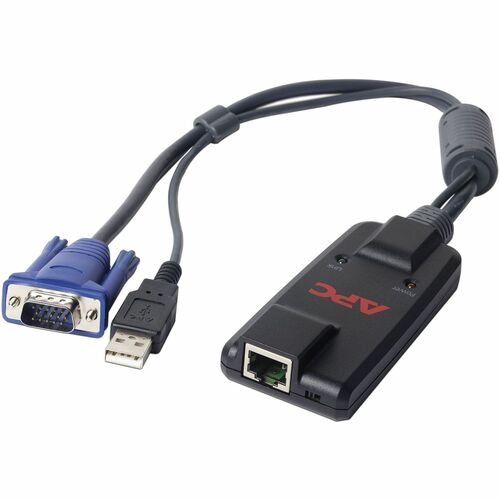 APC by Schneider Electric KVM 2G, Server Module, USB - KVM Cable for Keyboard/Mouse, Monitor, KVM Switch - First End: 1 x 15-pin HD-15 - Male, 1 x USB Type A - Male - Second End: 1 x RJ-45 Network - Female - Black - TAA Compliant