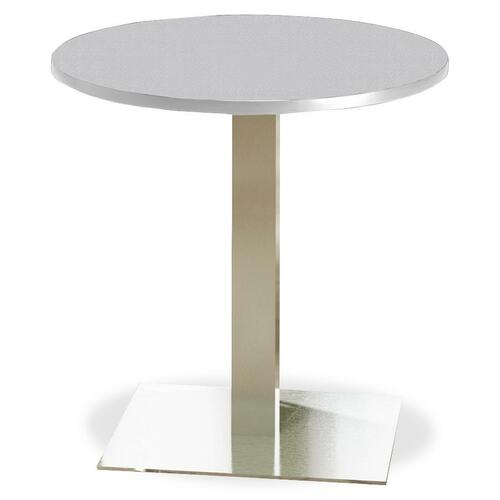 Mayline Bistro CA30RLS Dining Height Table - Folkstone Round, Laminated Top - Brushed Square Base x 30" Table Top Diameter - 29" Height - Assembly Required - Cafeteria & Breakroom Tables - MLNCA30RLSTFLK
