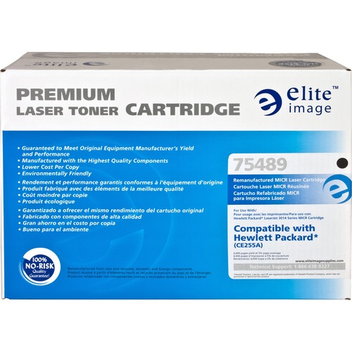 Elite Image Remanufactured MICR Laser Toner Cartridge - Alternative for HP 55A (CE255A) - Black - 1 Each - 6000 Pages