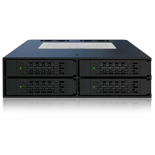 Icy Dock MB994SP-4S Drive Bay Adapter Serial ATA, Serial Attached SCSI (SAS) - Serial ATA Host Interface Internal - Matte Black - 4 x HDD Supported - 4 x SSD Supported - 4 x Total Bay - 4 x 2.5" Bay - 12 Gbit/s Data Transfer Rate