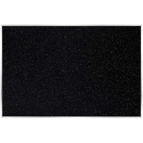 Ghent Recycled Bulletin Board with Aluminum Frame - 48" Board Height x 10 ft Board Width - Confetti Rubber Surface - Self-healing, Washable, Durable, Stain Resistant, Fade Resistant, Recyclable, Textured Surface, Wear Resistant, Tear Resistant, Eco-friend