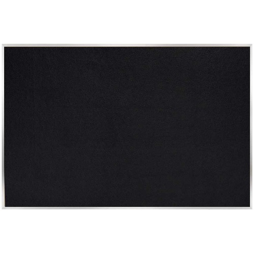 Ghent Recycled Bulletin Board with Aluminum Frame - 48" Height x 10 ft Width - Black Rubber Surface - Washable, Recyclable, Easy to Clean, Textured Surface, Self-healing, Durable, Tackable, Colorfast, Stain Resistant, Fade Resistant, Eco-friendly, ... - S