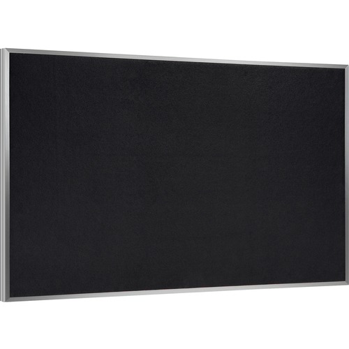 Ghent Recycled Bulletin Board with Aluminum Frame - 36" Height x 60" Width - Black Rubber Surface - Recyclable, Washable, Easy to Clean, Textured Surface, Self-healing, Durable, Tackable, Colorfast, Stain Resistant, Fade Resistant, Eco-friendly, ... - Sil