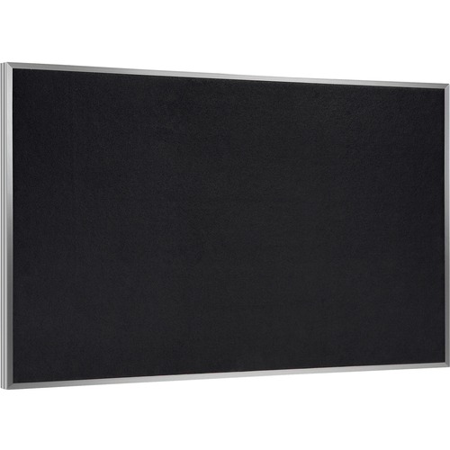 Ghent Recycled Bulletin Board with Aluminum Frame - 48" Height x 60" Width - Black Rubber Surface - Recyclable, Washable, Easy to Clean, Textured Surface, Self-healing, Durable, Tackable, Colorfast, Stain Resistant, Eco-friendly, Damage Resistant, ... - S