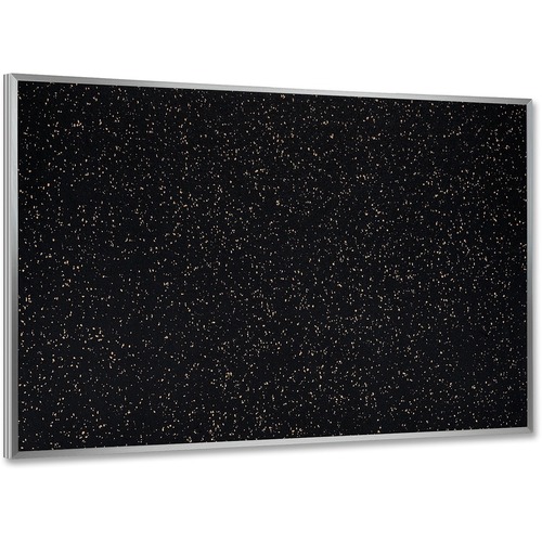 Ghent ATR34-TN Textured Tackboard - 36" (914.40 mm) Height x 48" (1219.20 mm) Width - Black Rubber, Tan Speck Surface - Fade Resistant, Stain Resistant, Self-healing - Anodized Aluminum Frame - 1 Each