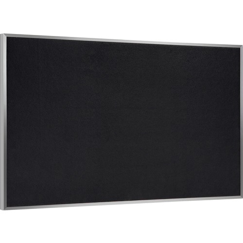 Ghent Recycled Bulletin Board with Aluminum Frame - 24" Height x 36" Width - Black Rubber Surface - Recyclable, Washable, Easy to Clean, Textured Surface, Self-healing, Durable, Tackable, Colorfast, Stain Resistant, Eco-friendly, Damage Resistant, ... - S