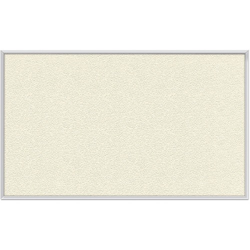 Ghent Vinyl Bulletin Board with Aluminum Frame - 48" Height x 12 ft Width - Ivory Vinyl Surface - Durable, Laminated, Textured Surface, Washable, Customizable - Satin Anodized Aluminum Frame - 1 Each