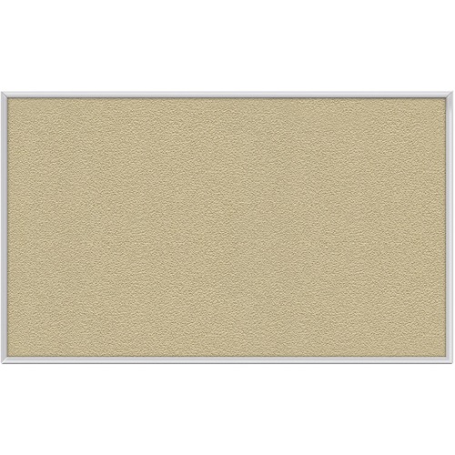 Ghent Vinyl Bulletin Board with Aluminum Frame - 48" Board Height x 72" Board Width - Caramel Vinyl, Fabric, Fiberboard Surface - Washable, Durable - Satin Aluminum Frame - 1 Each