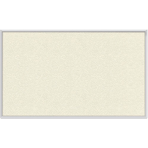 Ghent Vinyl Bulletin Board with Aluminum Frame - 36" Board Height x 60" Board Width - Ivory Vinyl, Fabric Surface - Durable, Laminated, Textured Surface, Washable, Customizable - Satin Anodized Aluminum Frame - 1 Each