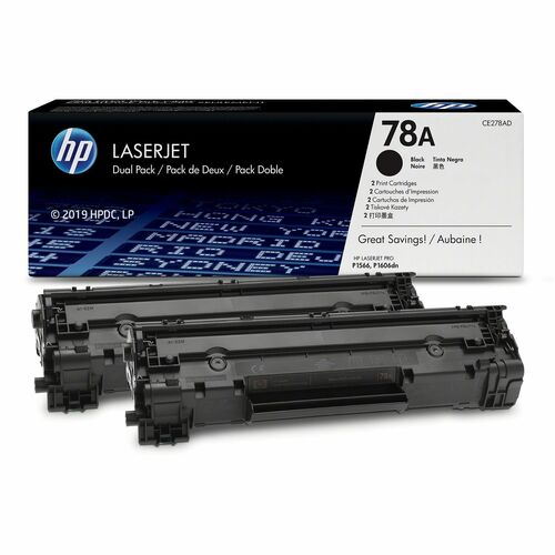 HP 78A 2-pack Black Original LaserJet Toner Cartridges - 2100 Pages