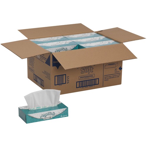 Angel Soft Professional Series Premium Facial Tissue - 2 Ply - 8.85" x 7.65" - White - Fiber - Soft, Absorbent - For Face - 100 Per Box - 30 / Carton