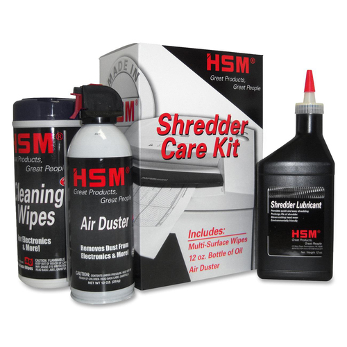 HSM Shredder Care Kit - Non-abrasive, Oil-free, Anti-static, Fast-drying, CFC-free, Wax-free, Dust/Dirt-free, Environmentally Friendly
