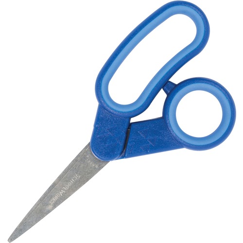 SchoolWorks Pointed Tip Kids Scissors - 5" Overall Length - Stainless Steel - Pointed Tip - Assorted - 1 Each