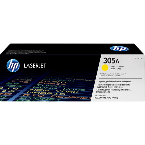 HP 305A (CE412A) Original Toner Cartridge - Single Pack - Laser - Standard Yield - 2600 Pages - Yellow - 1 Each