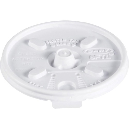 Dart Lids for Foam Cups and Containers - Round - Plastic - 1000 / Carton - White