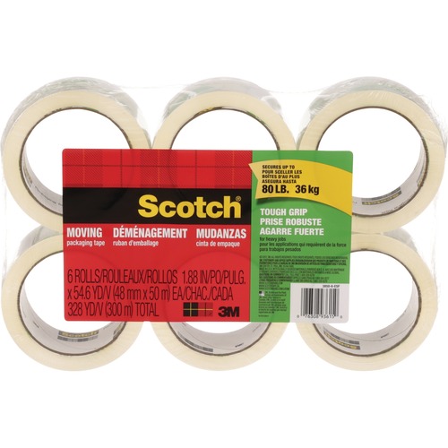 Scotch Packaging Tape - 54.7 yd (50 m) Length x 1.89" (48 mm) Width - 6 / Pack - Clear - Packaging Tape - MMM35006ESF