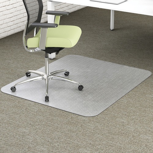 Deflecto EnvironMat Low Pile Rectangular Chair Mat - Carpeted Floor - 60" (1524 mm) Length x 46" (1168.40 mm) Width - Polyethylene Terephthalate (PET) - Clear - Carpet Chair Mats - DEFCM1K442FPE