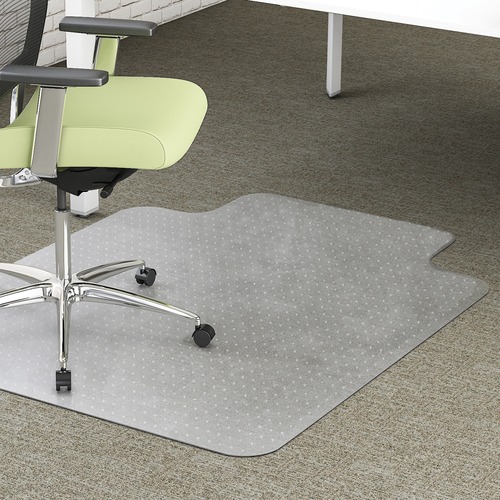 Deflecto EnvironMat for Carpet - Carpeted Floor - 53" (1346.20 mm) Length x 45" (1143 mm) Width - Lip Size 12" (304.80 mm) Length x 25" (635 mm) Width - Polyethylene Terephthalate (PET) - Clear