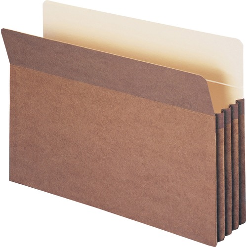 Smead Straight Tab Cut Legal Recycled File Pocket - 9 1/2" x 14 5/8" - 3 1/2" Expansion - Redrope, Manila - 100% Recycled - 25 / Box = SMD74205