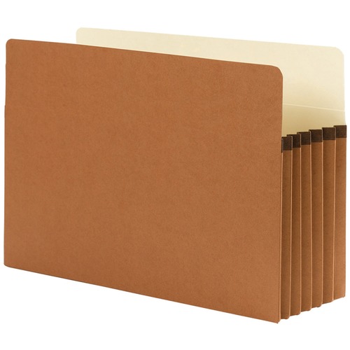 Smead Straight Tab Cut Legal Recycled File Pocket - 9 1/2" x 14 5/8" - 5 1/4" Expansion - Redrope, Paper - 100% Recycled - Expanding Pockets - SMD74206