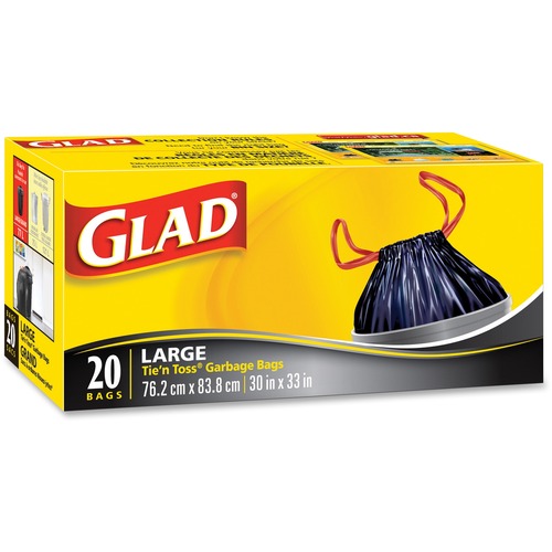 Clorox Glad Kitchen Catcher Bag - 83 L - 30" (762 mm) Width x 33" (838.20 mm) Length - Black - 20/Box - Garbage
