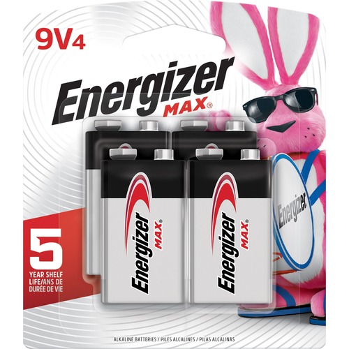 Energizer MAX Alkaline 9 Volt Batteries - For Multipurpose - 9V - 9 V DC - 4 / Pack - 9 Volt Batteries - EVE522BP4