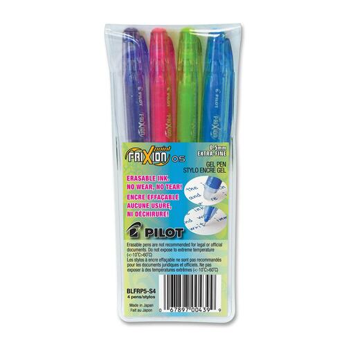 FriXion Point Rollerball Pen - Fine Pen Point - 0.5 mm Pen Point Size - Needle Pen Point Style - Pink, Purple, Turquoise, Lime Green Gel-based Ink - Pink, Purple, Turquoise, Lime Green Barrel - 4 / Set