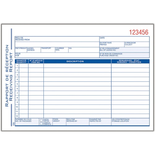 Adams Receiving Record Book - 50 Sheet(s) - 3 PartCarbonless Copy - 5.56" x 8.43" Form Size - Pink, White, Yellow - 1 Each