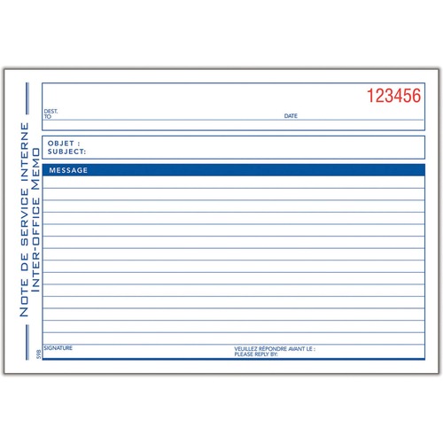 Adams Preprinted Interoffice Memo Book - 50 Sheet(s) - 2 PartCarbonless Copy - 5.56" x 8.43" Form Size - White, Yellow - 1 Each = ABFADC59B