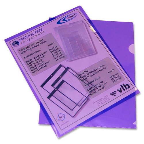 VLB Letter Project File - 8 1/2" x 11" - Polypropylene - Violet - 10 / Pack = VLB60274