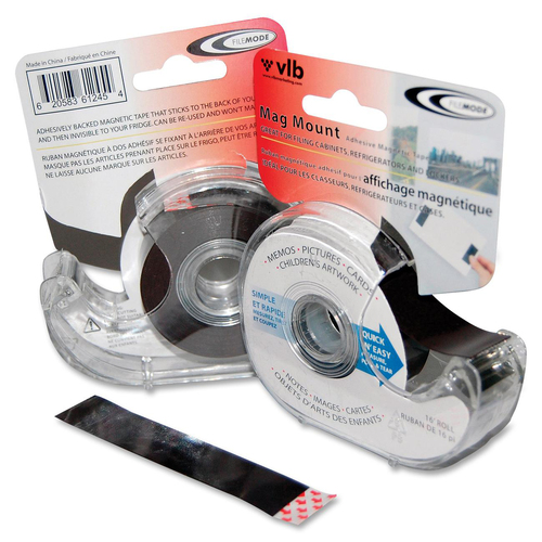 Filemode Platinum Peel-N-Stick Magnetic Tape - 16 ft (4.9 m) Length x 0.75" (19.1 mm) Width - Polypropylene - Dispenser Included - 1 Each = VLB61245