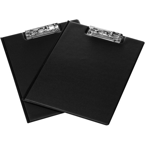 QuickFit Davis Group Essential Clipboard - 8 1/2" x 11" - Lever Clip - Vinyl - Black - 1 Each - Clipboards - RGO451101