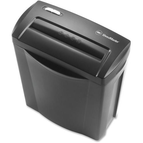 Swingline GX5 Paper Shredder - Cross Cut - 5 Per Pass - for shredding Paper, Credit Card - 0.2" x 1.5" Shred Size - Level 3 - 2.59 m/min - 8.8" Throat - 3 Minute Run Time - 30 Minute Cool Down Time - 14.01 L Wastebin Capacity - Black, Gray - Cross-Cut/Confetti-Cut Shredders - SWI09370