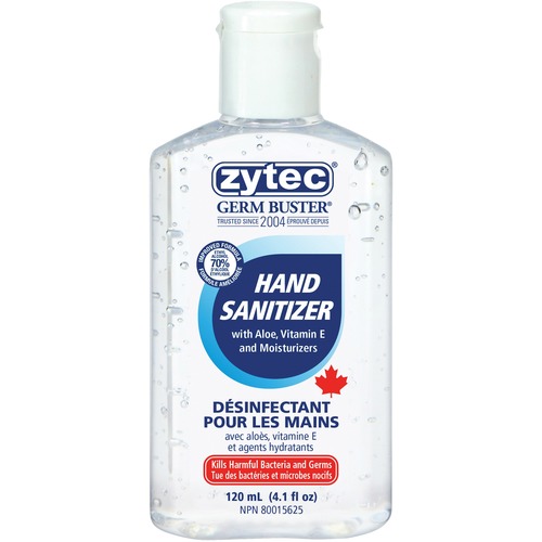 Zytec Sanitizing Gel - 120 mL - Hand - Clear - 1 Each