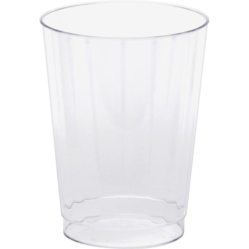 Classicware Tall Fluted Tumbler - 240 / Carton - Clear - Polystyrene - Multipurpose