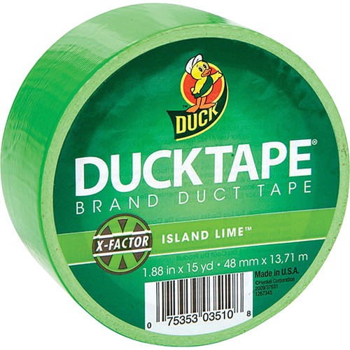 Duck Brand Color Duct Tape - 15 yd Length x 1.88" Width - For Color Coding, Repairing, Packing, Crafting - 1 / Roll - Neon Green
