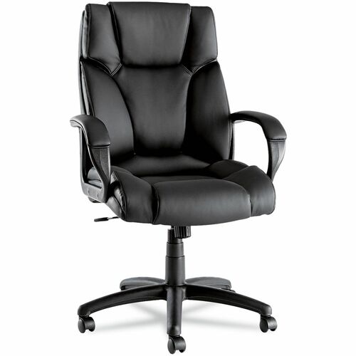 Alera Fraze Executive Chair - Black Seat Color - Bonded Leather Seat Material - Black Back Color - Bonded Leather Back Material - Black Frame Color - Nylon Frame Material - High Back - 5-star Base - Armrest - 1 Each