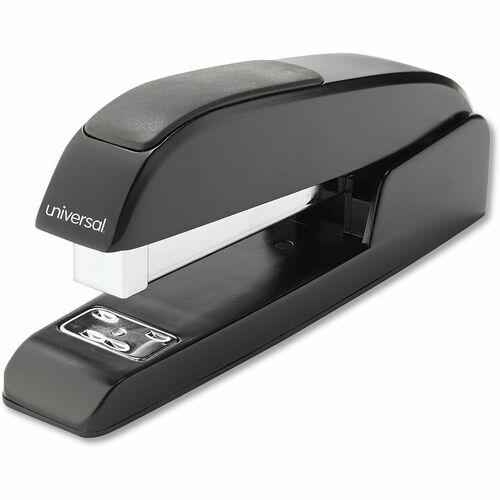 Universal Desktop Stapler - Staples Upto 20 Sheet - Holds Upto 210 Staple - Full Strip - Staple Size: 0.25" - 3.50" Throat Depth - 0.50" Crown Width - Top Loading - Black - Metal - 1 Each