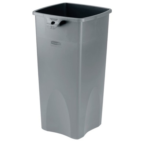 Rubbermaid Square Plastic Trash Container, 23 Gallons, 31"H x 15-1/2"W x 16-1/2"D, Gray - 87.06 L Capacity - Square - Durable - 31" Height x 15.5" Width x 16.5" Depth - Plastic - Gray - 1 Each = RUB783589