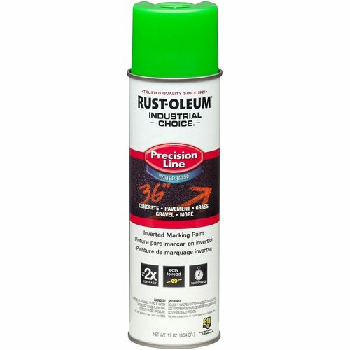 Industrial Choice Color Precision Line Marking Paint - Aerosol - Fluorescent Green - 1.06 lb - 1 Each