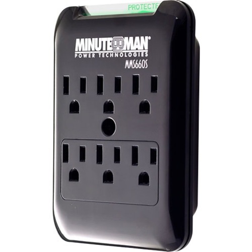 Minuteman SlimLine MMS660S 6-Outlets Surge Suppressor - 6 x AC Power - 1800 VA - 540 J - 120 V AC Input - 120 V AC Output - 36 kA