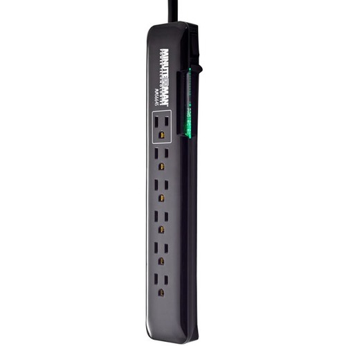 Minuteman SlimLine MMS664S 6-Outlets Surge Suppressor - 6 x AC Power - 1800 VA - 1080 J - 120 V AC Input - 120 V AC Output - 72 kA - 4 ft