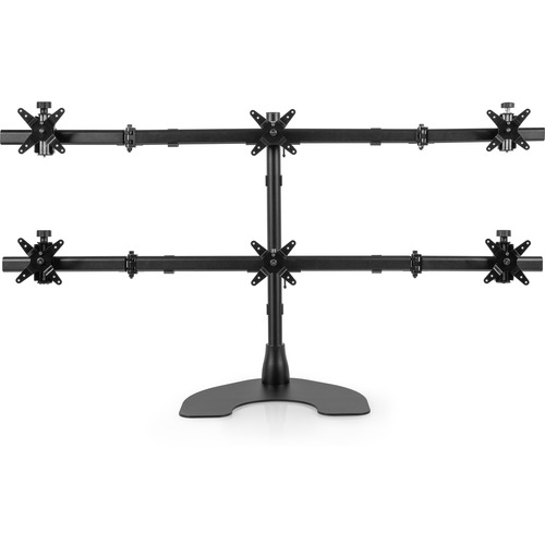 Ergotech Hex LCD Monitor Desk Stand - 28" pole - Black - Hex 3 over 3 w/Heavy Duty Stand