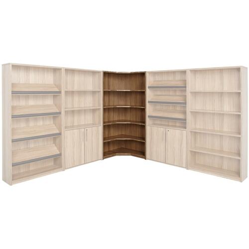 Links Business Furniture Inter-Links Display Bookcase - 36" x 12" x 72" - 4 x Shelf(ves) - Nutmeg - Assembly Required - Laminate Bookcases - LCFBKC72DCNM