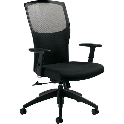 Global Alero High Back Tilter Chair - Ebony Polyester Seat - Nylon, Fiberglass Frame - 5-star Base