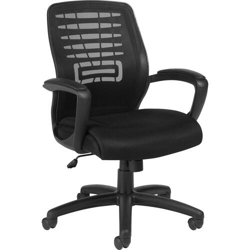 Offices To Go Zune Mid-Back Management Chair - Black Fabric Seat