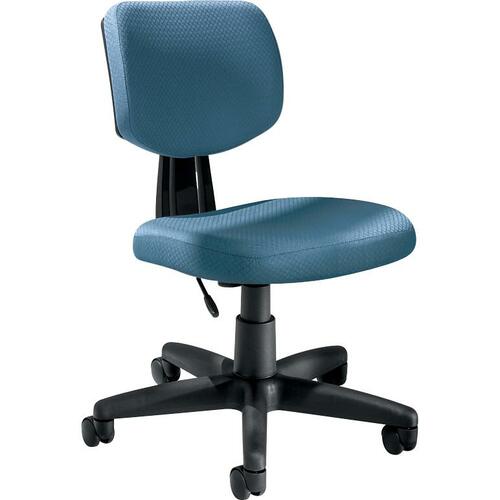 Offices To Go Tami Armless Task Chair - Marine Polyester Seat - Black Frame - 5-star Base
