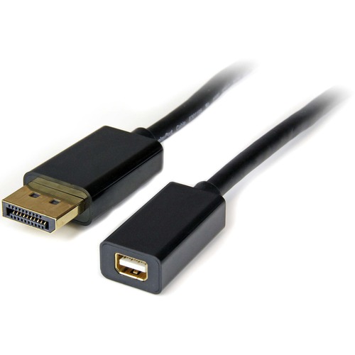 StarTech.com 3ft (1m) DisplayPort to Mini DisplayPort Cable, 4K x 2K Video, DP Male to Mini DP Female Adapter Cable, DP to mDP 1.2 Monitor - 3ft DisplayPort to Mini DisplayPort cable extension; 4K x 2K video (3840x2400p 60Hz); mDP 1.2/21.6 Gbps/HBR2/8Ch A