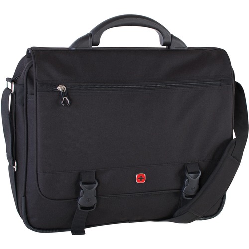 Swissgear Carrying Case (Messenger) for 15.6" Notebook - Black - Polytex - Handle, Shoulder Strap - 13" (330.20 mm) Height x 17" (431.80 mm) Width x 7" (177.80 mm) Depth - 1 Pack - Computer Cases - HDLSWA0506