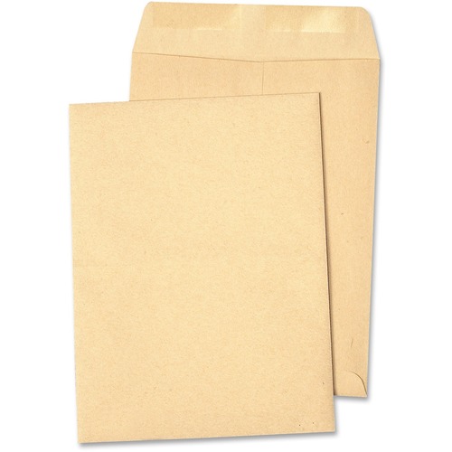 Large Format Catalog Envelope - 9" W x 12" L - 24 lb - Gummed - 500 / Box - Natural Kraft - Large Format/Catalog Envelopes - QUA41495